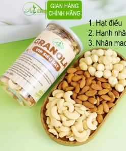 Granola siêu hạt cao cấp sấy nguyên vị (không trái cây) Macca, hạnh nhân, óc chó, hạt điều...mắc ca. Nông sản Annut