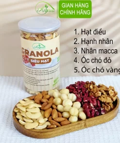 Granola siêu hạt ngũ cốc ăn kiêng ANNUT, nguyên liệu hữu cơ - 1 hộp x 500g