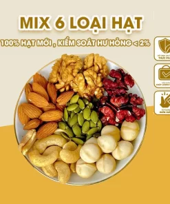 Hạt Dinh Dưỡng Mix 6 Siêu Hạt 600g, Mix Hạt Sấy Nguyên Vị (Macca, Điều, Hạnh Nhân, Óc Chó Đỏ, Hạt Bí, Óc chó vàng)