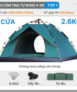 Lều Cắm Trại Tự Bung 4-6 Người – Dễ Dàng Sử Dụng, Nhẹ, Bền Bỉ