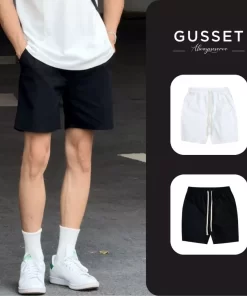 Quần Short Kaki Nam TRÊN GỐI Thiết Kế Cạp Chun Co Giãn Thoải Mái Vận Động GUSSET STGT