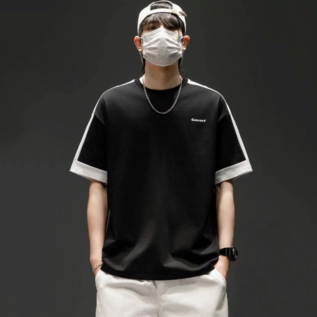 Áo Phông Gusset Phối Tay Nam, Áo Thun Cổ Tròn Form Rộng AP07 Menswear